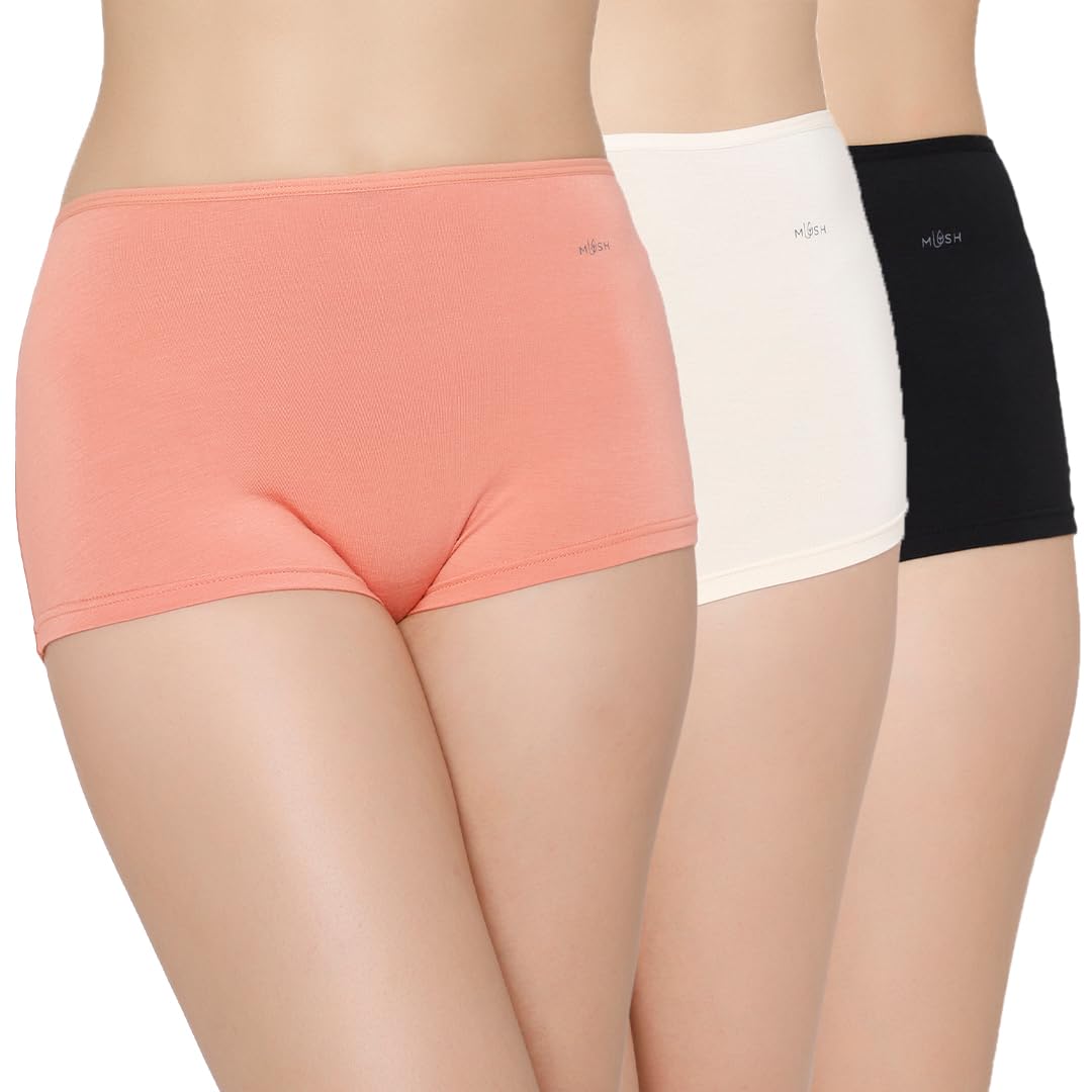 mush Womens Ultra Soft High Waist Bamboo Modal Boyshorts || Breathable Panties || Anti-Odor, Seamless, Anti Microbial Innerwear-picture-12