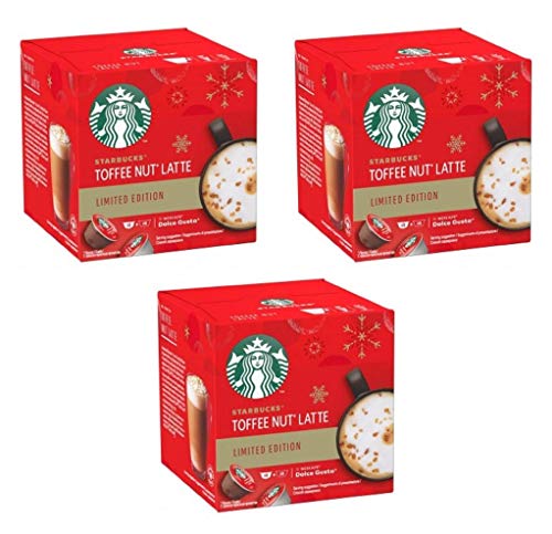 Starbucks Toffee Nut Latte by Nescafe Dolce Gusto Coffee Pods Limited Edition (Pack Of 3 Boxes)