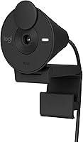 Logitech Brio 301 Full HD 1080p Webcam with Privacy Shutter, Noise-Reduction Mic, USB-C, RightLight 2, Zoom/Teams/Meet Certified - Black