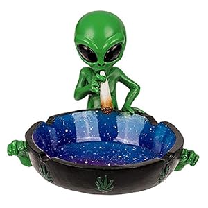 MIK Funshopping Außerirdischer Aschenbecher Alien Smoking (Alien sitzend mit Joint №1)