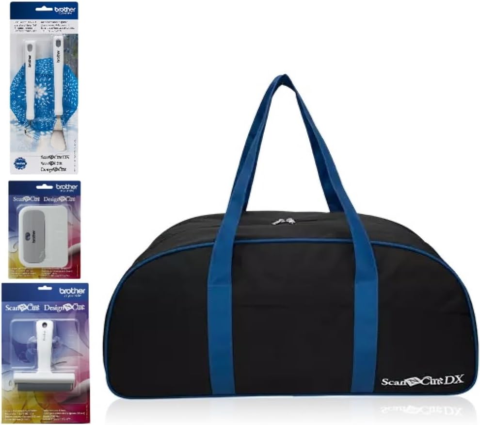Brother ScanNCut DX Crafting Tools and Carry Set: Spatula and Hook Set, Scraper Tool, Brayer Roller, Duffle Bag