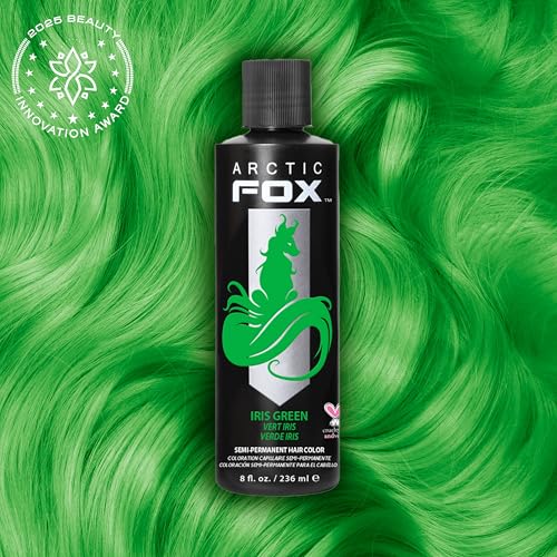 Image of ARCTIC FOX Semi-Permanent Hair Dye Iris Green - Vegan Ammonia Free - 2x8 oz