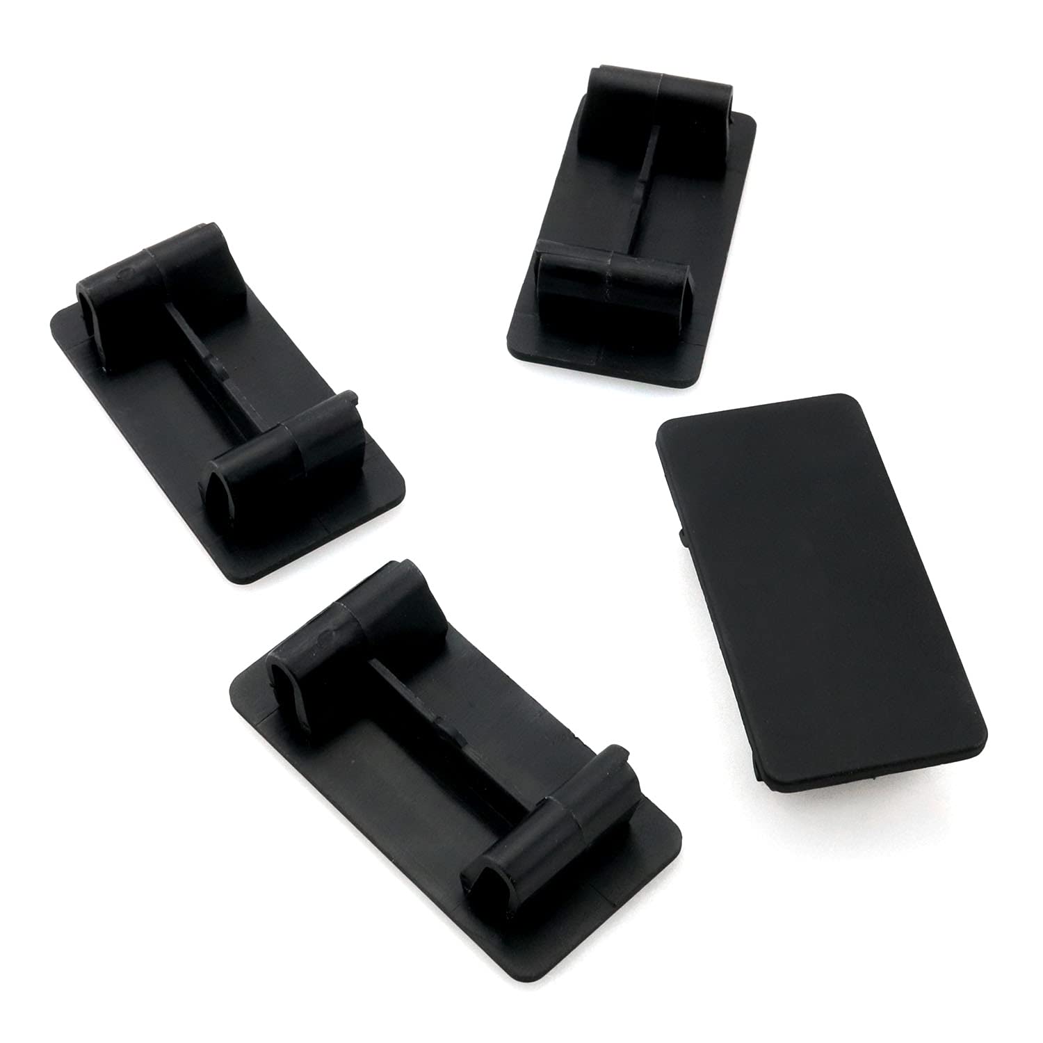 4pcs Black ABS Rectangular Rocker Switch Panel 48x24x12mm - Blank Snap-in Hole Plug Cover Bracket Filler for Standard Switch Panel Hole