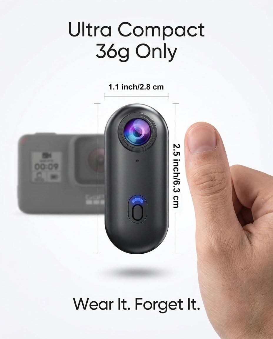 Amazon.com : 4K POV Thumb Action Camera Wearable Mini Body Camera
