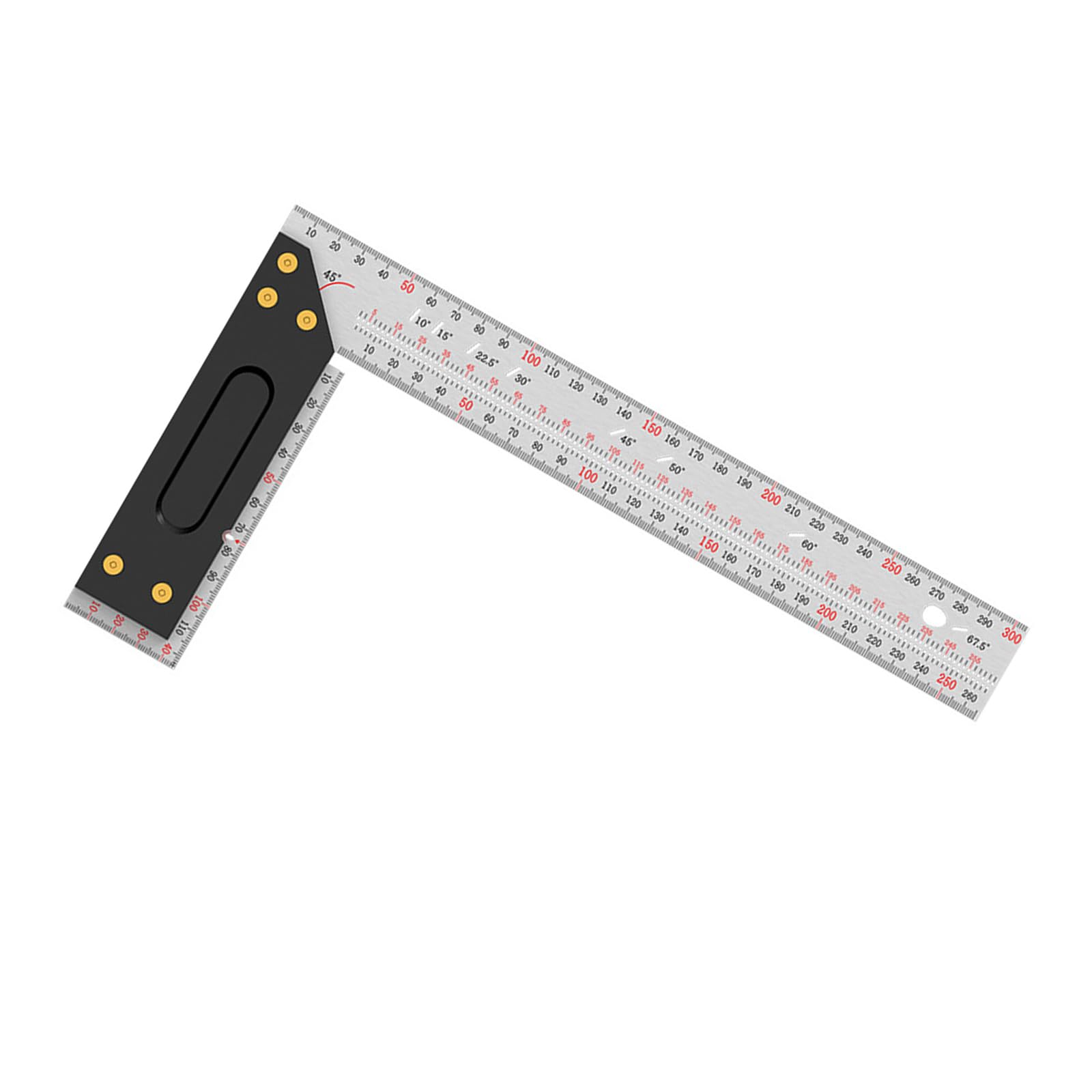 Tsophreniq 300Mm Steel Carpenter Square Tool With 45° / 90° Guides For Accurate Woodworking & Metalworking Layouts Right Angles Marking Rulers Steel