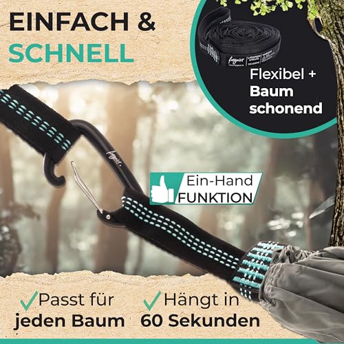freigeist® Premium Hängematte Outdoor aus Ultra-Leichter Fallschirmseide | Camping Hängematte 2 Personen mit EXTRA hoher Tragkraft | Camping| Hammock..