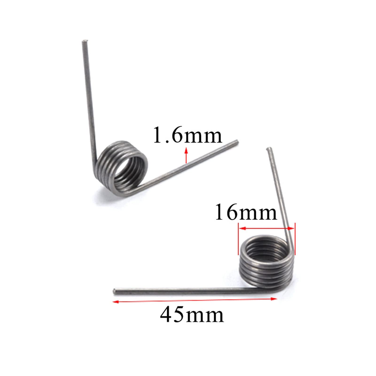 Piccolo dispositivo di torsione in acciaio inossidabile, molle diametro filo 1,6 mm 90/180 gradi, dimensioni multiple, 5 pezzi(1.6x11x40mm90 Degree)