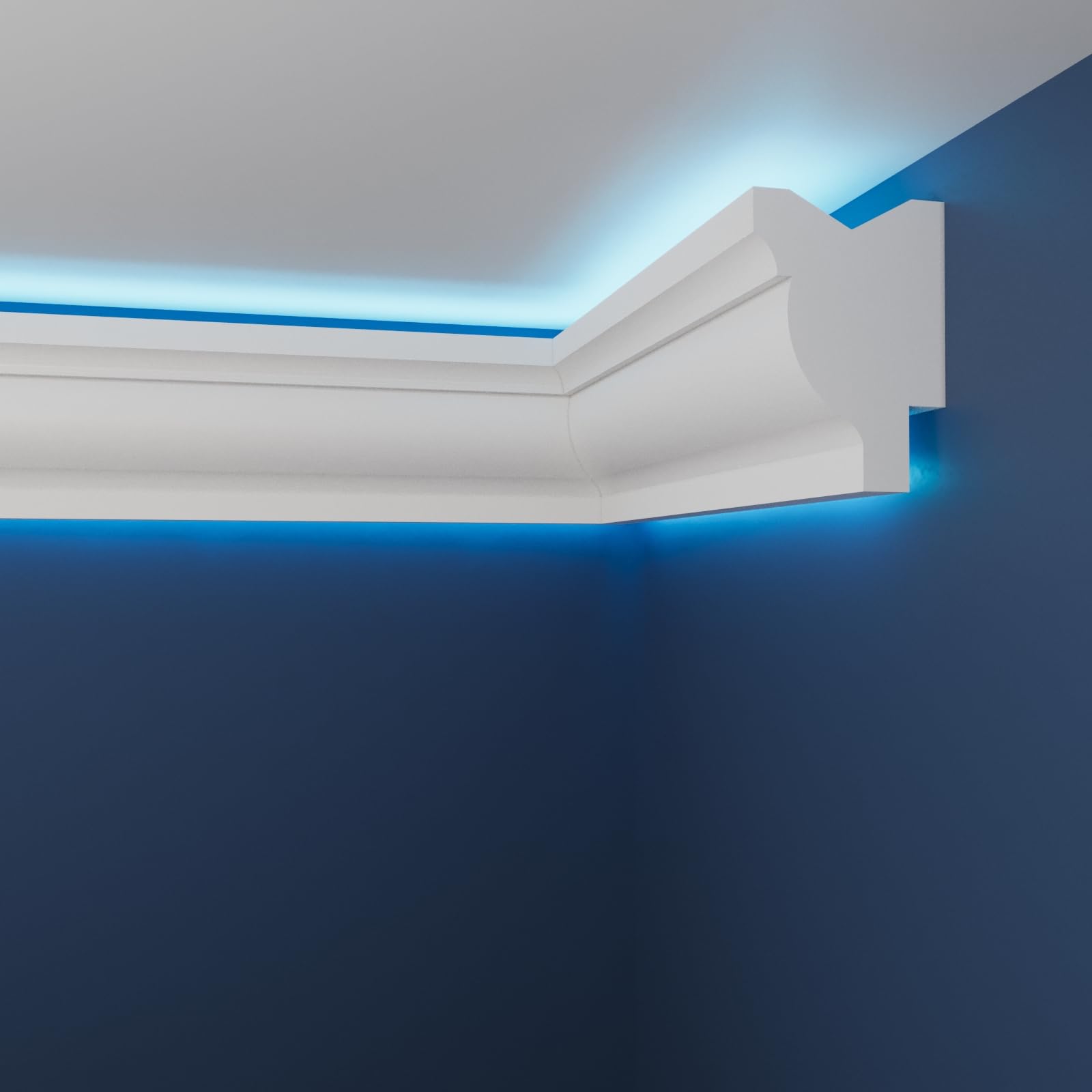 WOLDECOR LED Coving for Ceilings – Premium Extruded Polystyrene Cornice Moulding Trim, Lightweight and Paintable XPS Decorative LED Cornice Coving, LED Compatible (WLL09, 2 Meters) — image 1