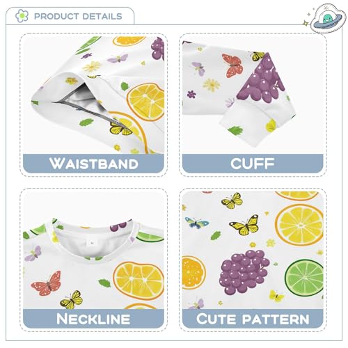 JUNZAN Cartoon Oregon Grape Fruit White Big Girls Hooded Sweatshirt Long Sleeve Kids Pullover Hoodie Sports 4T3