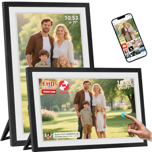 21.5inch FRAMEO Digital Photo Frame with 1920x1080 FHD IPS LCD Touch Screen, Dual-WiFi Share Moments via Frameo, 32GB Storage, USB Drive/SD Card Extend Storage, Auto-Rotate, Wall Mountable with VESA