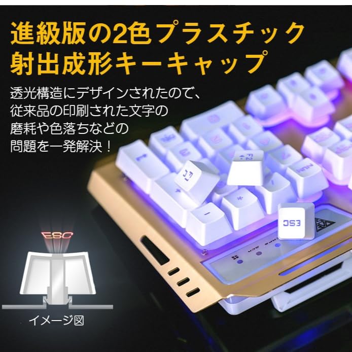 Amazon | ゲーミング キーボード マウス セット 一式 Gタイプ USB 有線 