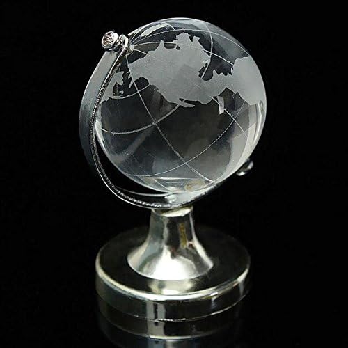 Miniatura 3 de 2.756x1.772 in Mini Globo Mundial de Cristal Cristal Pisapapeles Claro Escritorio Oficina Decoración del Hogar Recuerdo de Boda Artesanías Adornos