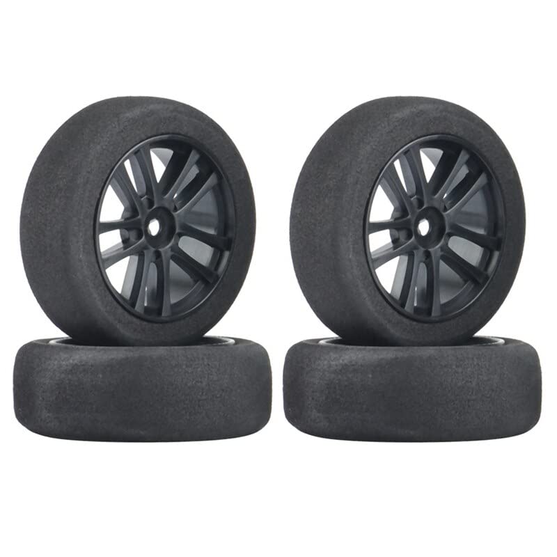 VLIZO 【Remote control toy parts】 4Pcs 66mm Foam Tire Sponge Tyre Wheel Rim compatible with Wltoys 144001 124016 124017 124018 124019 104001 RC Car Upgrade Parts -Environmentally friendly materials
