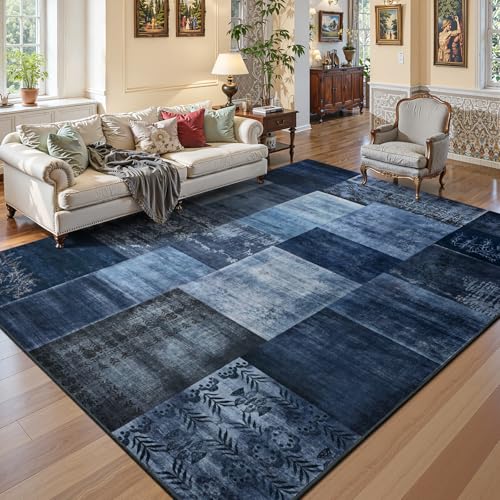 Tapete DweIke azul marino 72x48 pulgadas geométrico moderno miniatura 2