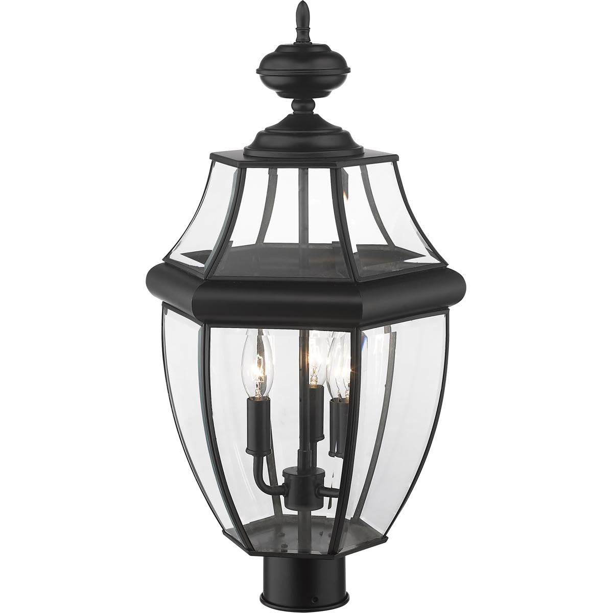 Z-Lite 3 Light Outdoor Post Mount Fixture 580PHB-BK