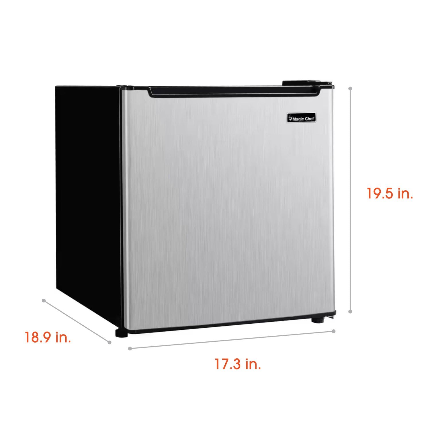 Magic Chef 1.7-cu. ft. Mini Fridge in Stainless Steel, Small Compact All Refrigerator with No Freezer for Bedroom, Apartment, Dorm Room, Office on Fridge.com