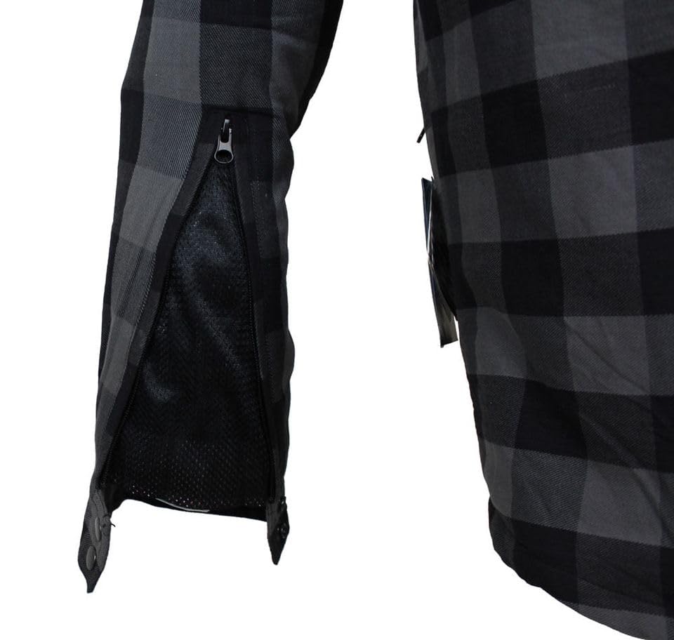 Motorradhemden Biker Hemdjacke Wasserdicht & Winddicht Motorrad Kariertes Hemd mit Protektoren Jacke Flanell Lumber Aramid