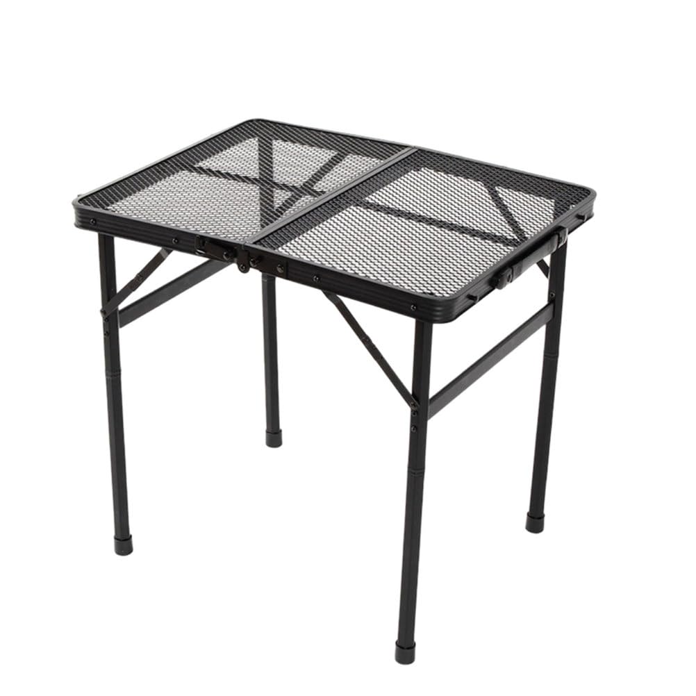 Table de camping avec plateau en maille pour cuisine extérieure