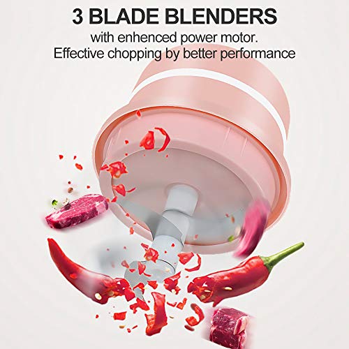 Electric Mini Food Chopper, Vegetable Chopper, Wireless Portable Food Chopper, Improved Parts, 1.2 Cup Glass Bowl Food Mixer, Te Bowl Is Larger Than Similar Products, Used For Garlic/Fruit/Vegetable