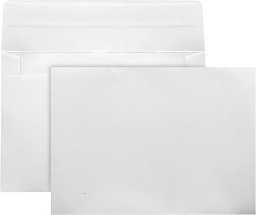 50 Pack White A7 & 5x7 Self-Sealing Envelopes for Invitations, Photos, Cards & Mailings - Wedding & Occasion Ready