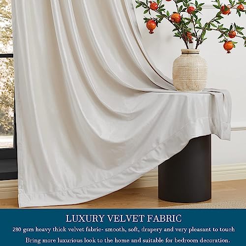Image of PRIMROSE Cream Ivory Curtains 72 inch for Living Room,2 Panels Drapes Blackout Rod Pocket Back Tab Window Treatment Room Darkening Thick Decorative Curtains for Bedroom