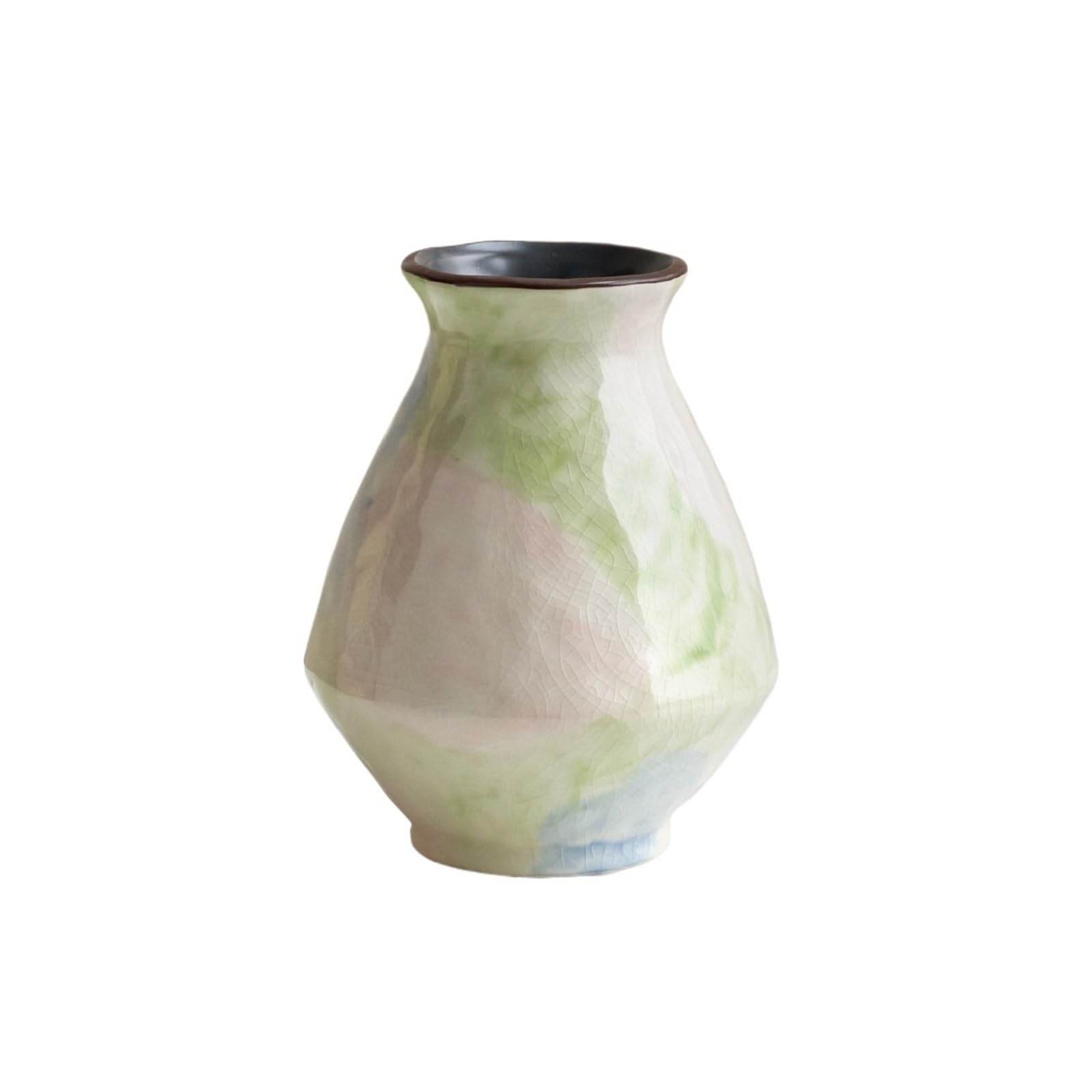 Lizhuzhuzs28 One Color Flower Vases Decorative Art Ceramic Vase Colorful Gradient Dried Flowers Living Room Decoration Flower Vases Decorative For Living Room(Small)