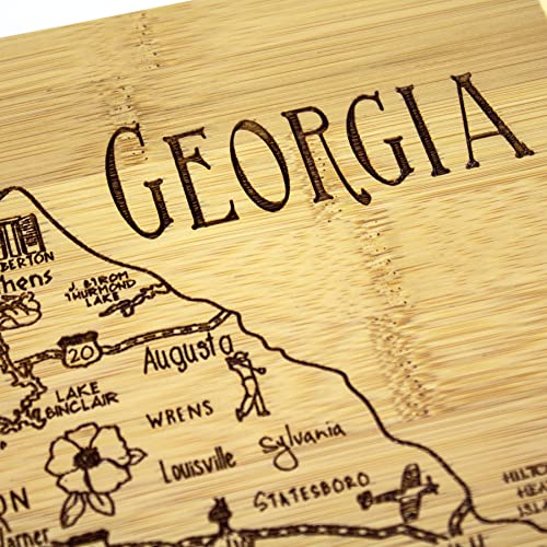 Image of Totally Bamboo A Slice of Life Georgia Engraved Map Cutting Board