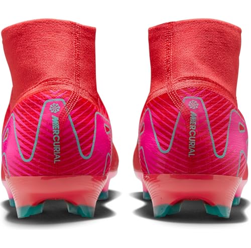 Nike Mercurial Superfly 10 Pro FG High-Top Soccer Cleats (HF9433-800, Ember Glow/Aurora Green)3