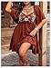 Verdusa Women's Plus Size Western Boho Floral Flowy Dress Cowgirl Outfits Country Summer A Line Dresses S-4XL Brown Large Plus