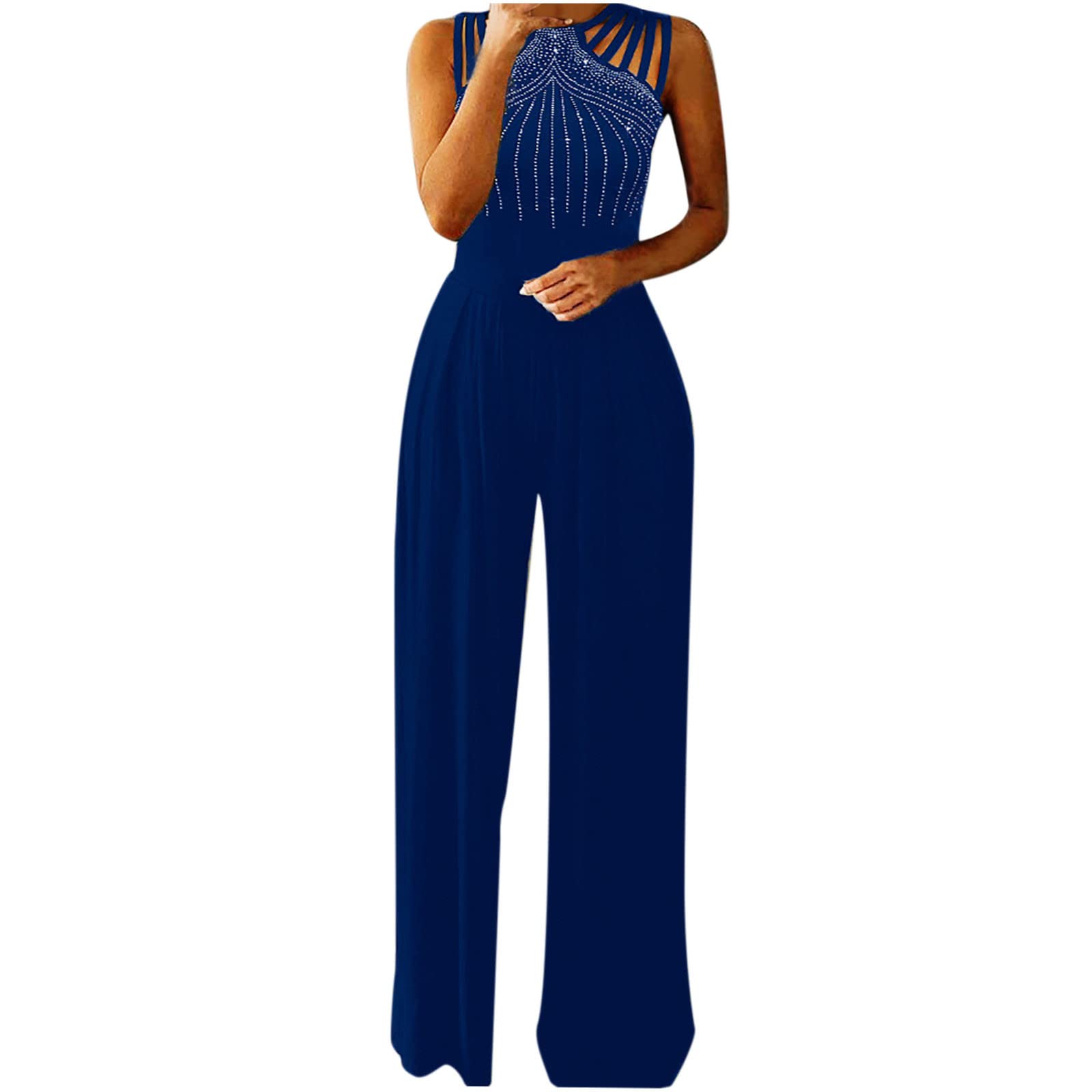 NUSGEAR 2022 Mono con Pantalón Largo Mujeres Playsuit Vestido Ceremonia Sólido De Pierna Ancha Manece Mangas Dungaree Sumpsuit Pantalones Rompers Elegante Casual Party