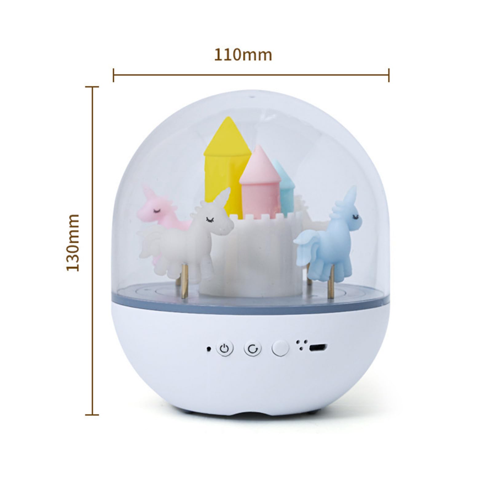 HELEVIA Carousel Projector Light, Night Light for Kids Room Decor Projection Night Lamp Rotating Music Box Home Decoration - Image 2