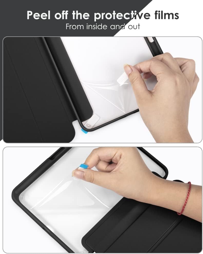 Image of ProElite Case for iPad Air 11 Inch M4 /M3 /M2 2026 /2025 /2024, iPad Air 10.9 inch 5th /4th Gen & iPad Pro 11 inch 4th /3rd Gen 2022 case Cover, Transparent Smart Flip Cover with Pencil Holder, Eiffel