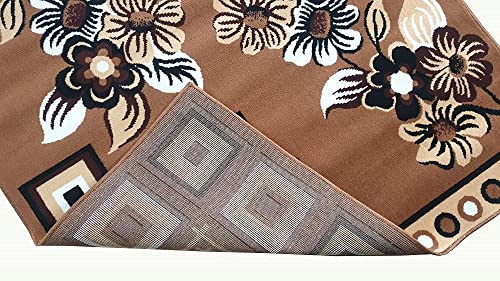 Image of Soft Modern Washable Beautiful Acrylic Rugs for Home Decor Living Room 5x7 Feet (150 x 200 Cm) Gold Color