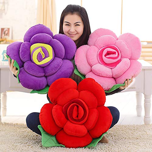 Image of Rose Flower Plush Toy | Soft Rose Shape Throw Pillow, Decorative Cushion for Sofa, Bed, Home & Gifts (Yellow, 30cm)
