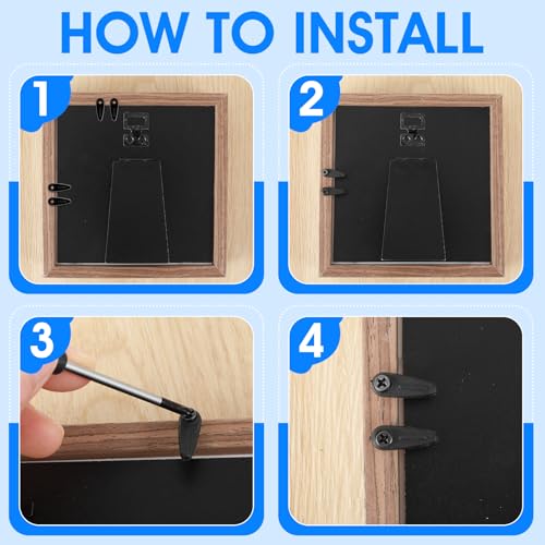 Image of Mabor 100Pcs Picture Frame Backing Clips Black Back Pictures Frame Hardware Backing Clips Metal Turn Button with Screws for Hanging Artwork Decoration