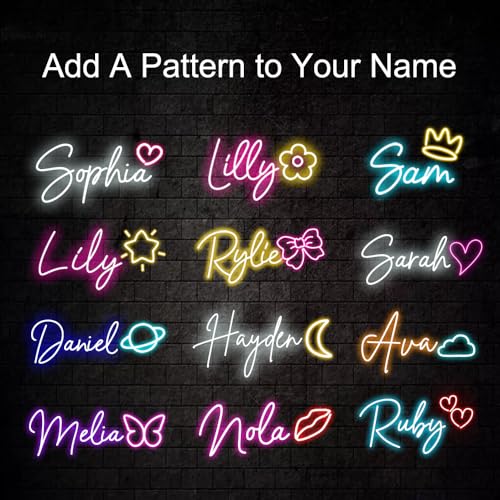 Image of Custom Neon Signs,Personalized Neon Name Sign for Wedding Bedroom Birthday Christmas Party Game Room Home Wall Decor Bar Salon Business Logo Congrats Gifts Led Neon Light Sign (1 Line Text (10 inch-16 inch))
