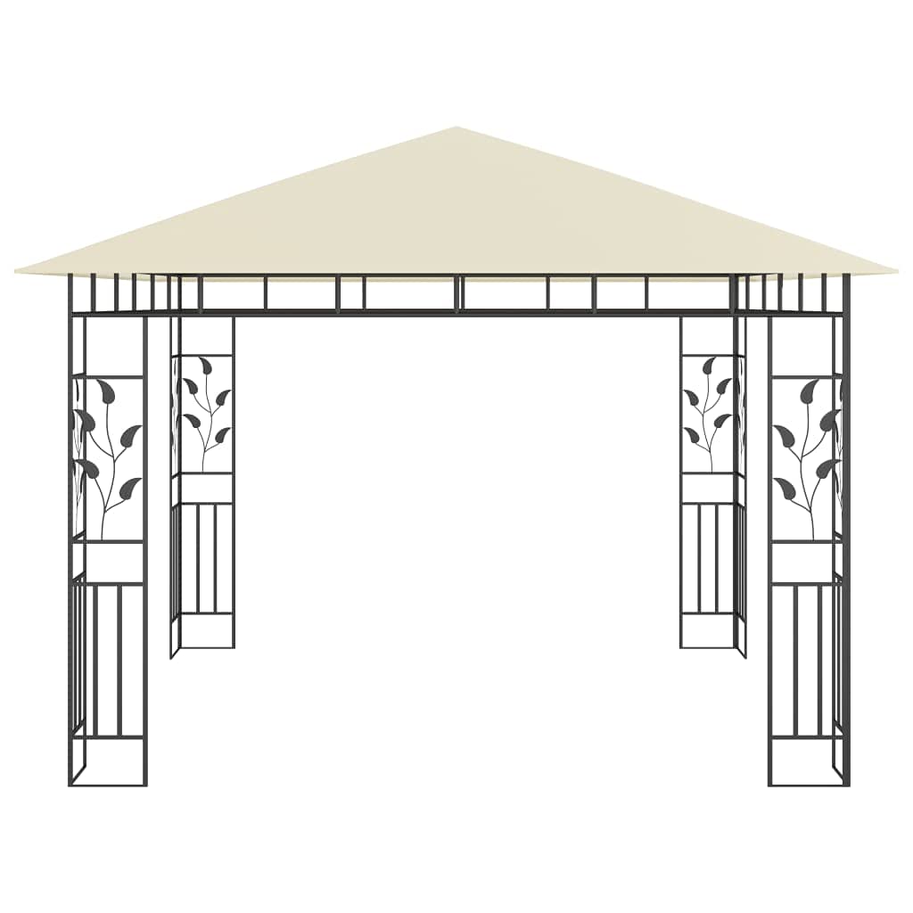 Gazebo con Zanzariera 3x3x2,73 m Crema 180 g/m²,Gazebo,Impermeabile,Anti UV,Gazebo da Giardino,Gazebo Esterno