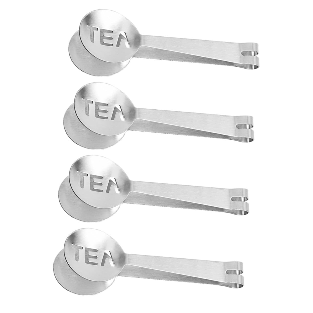 KOCKSHION 4pcs Tea Bag Holder Spoon-shaped Hollow Tongs Sugar Tongs Set Mini Lightweight for Comfortable Grip