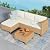 SUNSHINE VALLEY Small Patio Furniture Set, 3 Piece Wicker Outdoor Patio Conversation Set, Outside L-Shaped Sectional Sofa Couch with Chaise Lounge and Coffee Table for Porch Balcony Deck