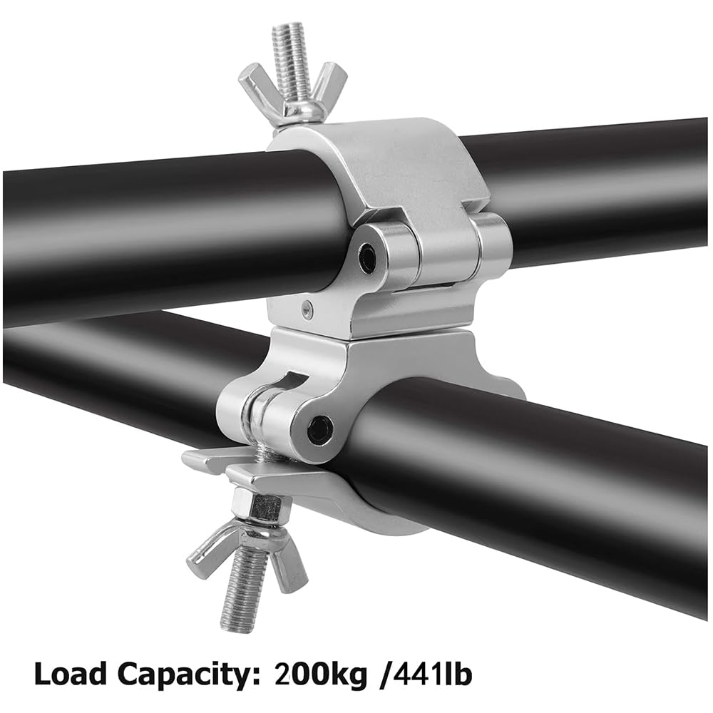 Morsetti per Luci Scena,Morsetto per Traliccio Luci,Truss Clamp Ganci Tralicci Luci,4pcs Double Pince de Tube Pivotant 40-52 mm,Capacità di Carico 200kg per Altoparlanti o Accessori di illuminazione