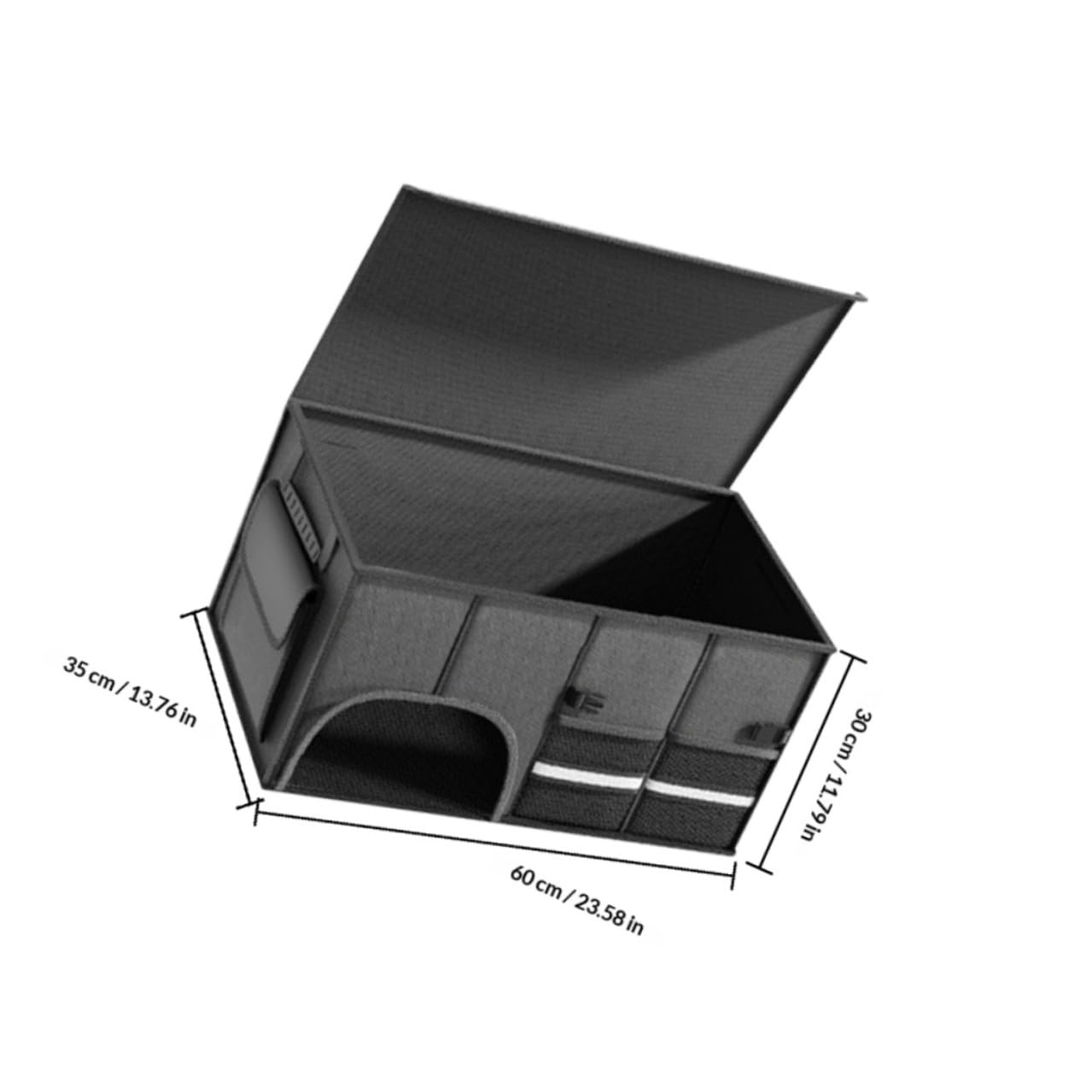 Yardwe Organizador Maletero Coche Plegable Caja Almacenaje Grande con Múltiples Compartimentos para Suv Auto Camión Van Negro