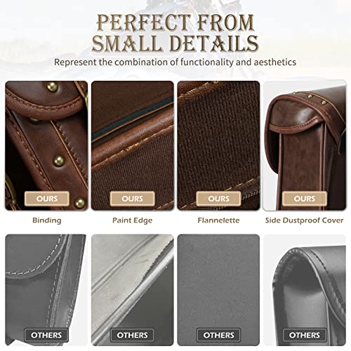 Nicecnc Motorcycle Saddle Bags, Pu Leather Motorcycle Saddlebags, Reinforced Straps & Saddle Piece, With Cup Holder, Throw Over Saddle Bags Side Bags Universal Motorcycle Accessories, Brown #TOP3
