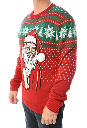 UglyChristmasSweater Men's Assorted Light-up Xmas Crew Neck Sweaters with Multi-Colored Led Flashing Lights4