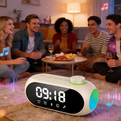 Altavoz con reloj inteligente digital de audio para hogar y dormitorio 4