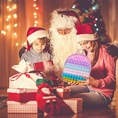 Mucunnia Large Pop Backpack For Girls Pop Purse Backpack Christmas Gifts Fidget Backpack Fidget Toys For Girls 3-8 Year Old Birthday Party Favors Goodie Bag Rewards #TOP3