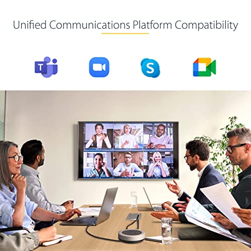 StarTech.com USB-C Speakerphone Docking Station, Mini Portable Conference Speaker and Audio Dock, USB-C to VGA/4K HDMI - Image 4