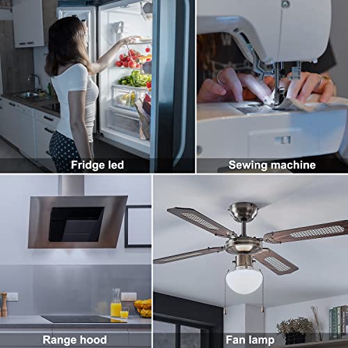 E17 Led Bulbs 4W Microwave Oven Bulb, Cool White 6000K 40W Halogen Bulb Replacement For Microwave, Over Stove Appliance, Range Hood, No Flicker, E17 Intermediate Base, Not Dimmable, Ac 120V, Pack Of 2 #TOP4