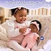 OUOZZZ Muñeca bebé negra de 10 pulgadas, compañera de abrazos rosa | Muñecas afroamericanas, juguetes para niña de 1 año, regalos de cumpleaños para niña de 1 año, juguete abrazable para bebés y niños pequeños 5