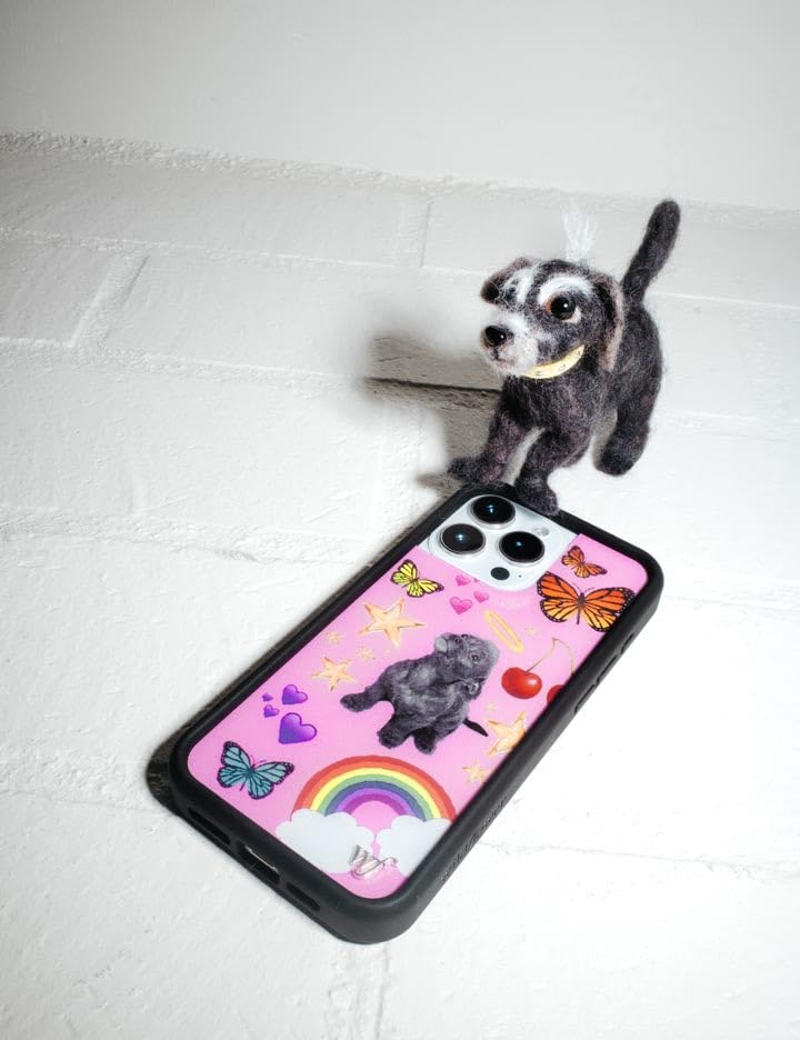 Image of Wildflower Cases - Compatible with iPhone 16 Pro Max | Protective Black Bumper, 6.5ft Drop Test Certified, Women Owned Small Business | Pink Hearts Stars Dog Butterfly Trendy Cute Martin | Puppy Love