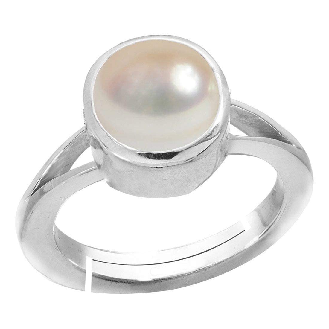 LMDLACHAMA Pearl 7.25 Ratti Natural Pearl Original Certified Astrological moti Adjustable Silver Plated Ring for Men and Women (B09QZZSBXT) Amazon Price History, Amazon Price Tracker
